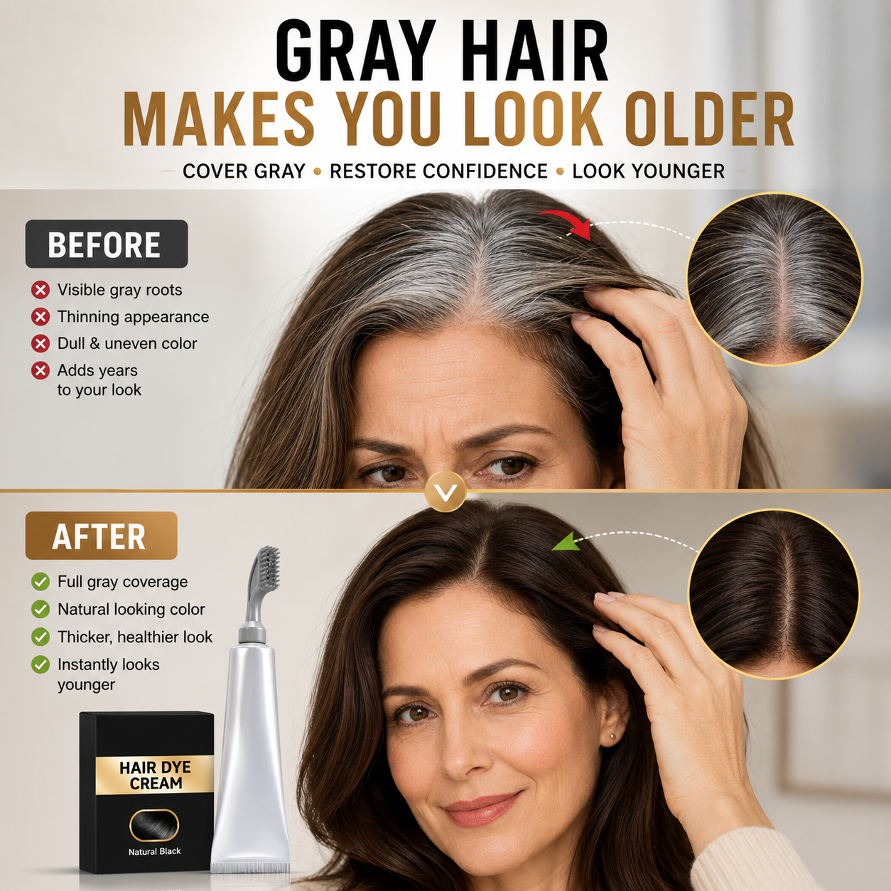 🔥 Limited Time Offer | Instant Gray Coverage Hair Dye Comb for Men & Women