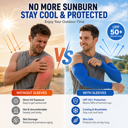🔥 50% OFF | ☀️ UPF 50+ Cooling Sun Sleeves – Stay Cool & Protected Outdoors