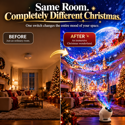 🎄 Christmas Projector Light – Indoor Holiday Projection Lamp for Walls & Ceilings