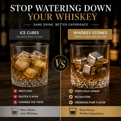🔥 50% OFF TODAY | Stainless Steel Whiskey Stones – Chill Drinks Without Dilution 🥃