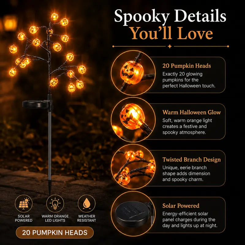 🎃 Pumpkin Solar Stake Lights – Halloween Outdoor Yard Decor🔥