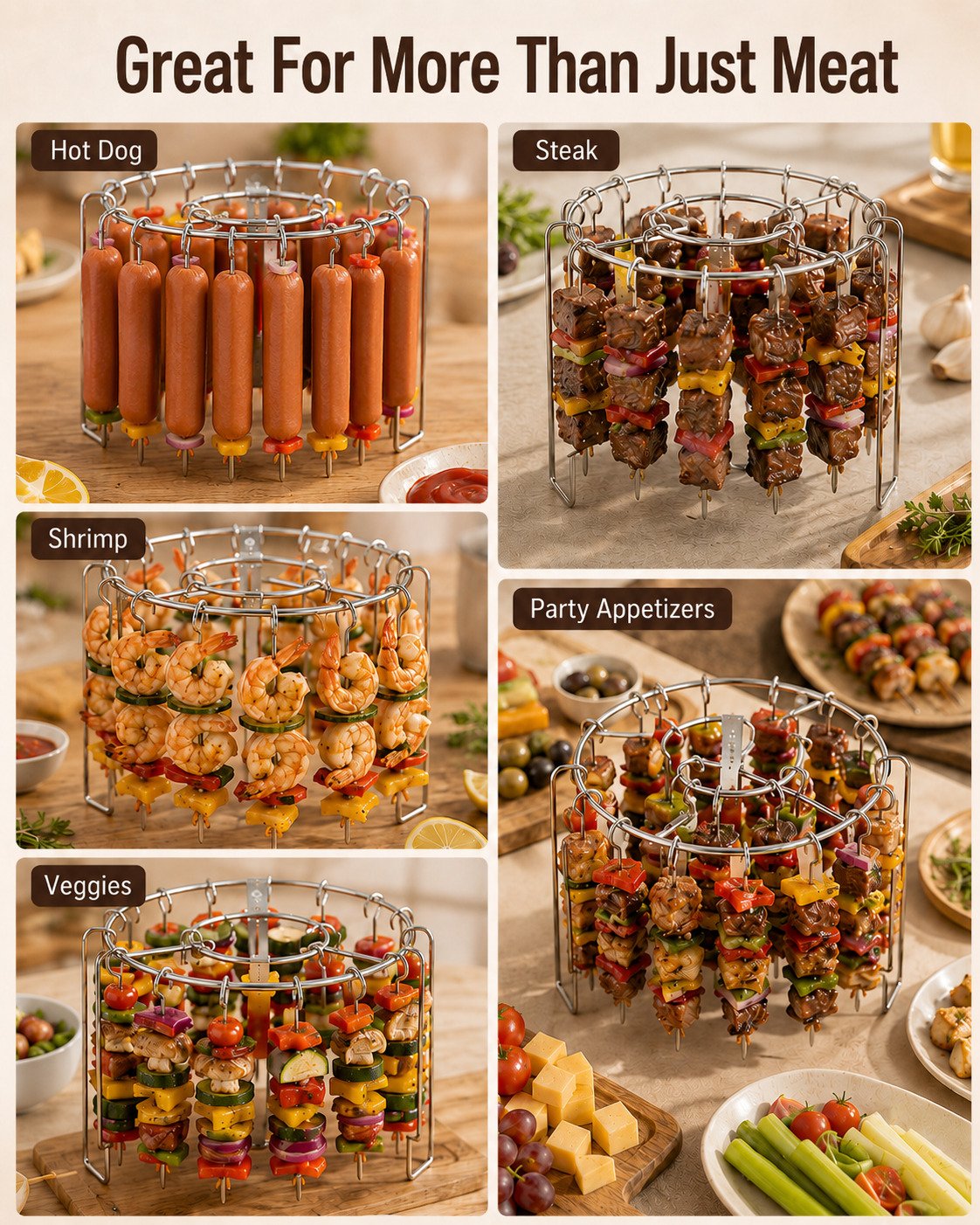 🔥50% OFF Today🔥Make Juicy BBQ-Style Skewers Right in Your Air Fryer