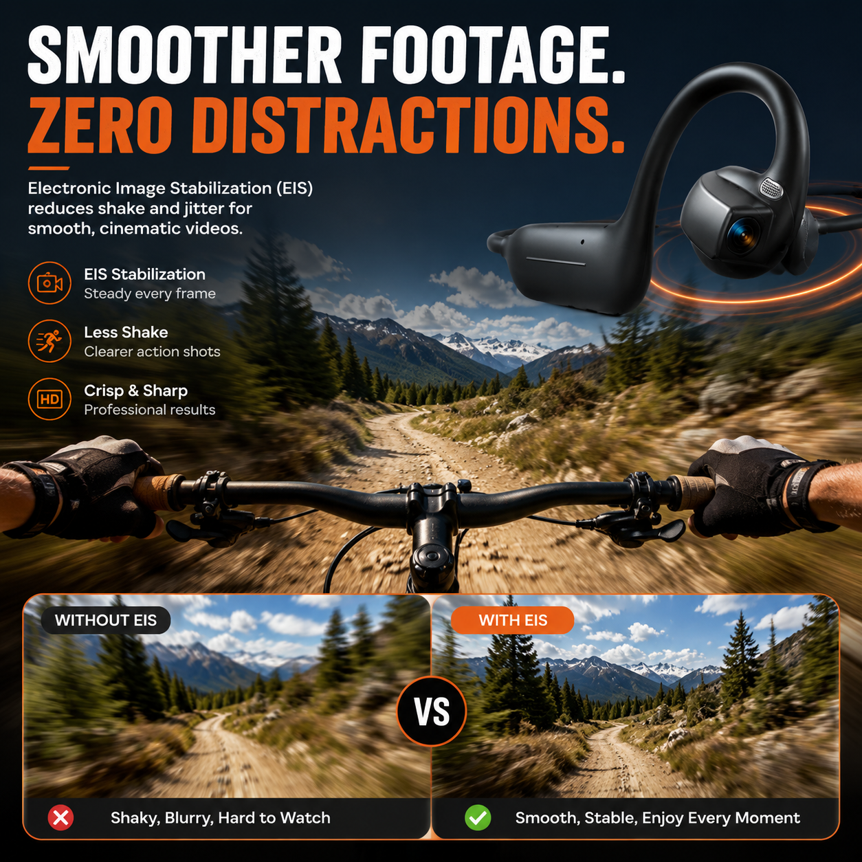 🔥 Smart Open-Ear Camera Headset – Hands-Free POV Recording & Audio
