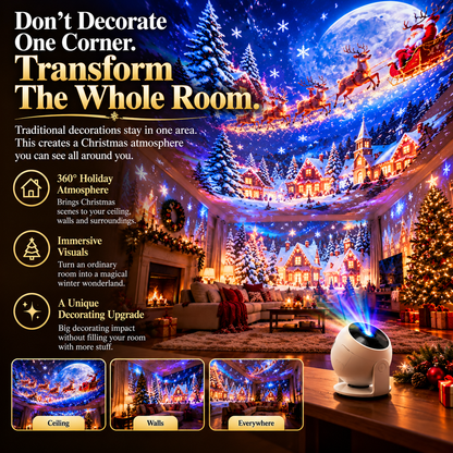 🎄 Christmas Projector Light – Indoor Holiday Projection Lamp for Walls & Ceilings