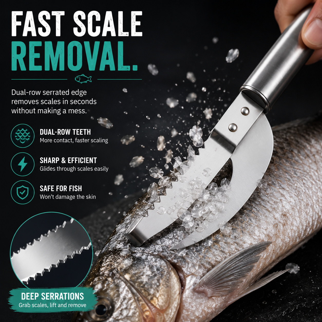 🔥 2026 Hot Sale 3-in-1 Fish Scaler & Cleaning Knife