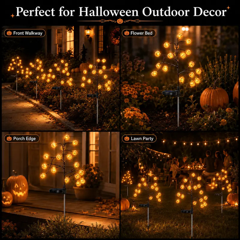 🎃 Pumpkin Solar Stake Lights – Halloween Outdoor Yard Decor🔥