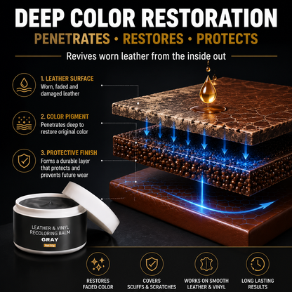 ✨Leather & Vinyl Recoloring Balm Kit – Restore Faded Seats, Sofas & Shoes