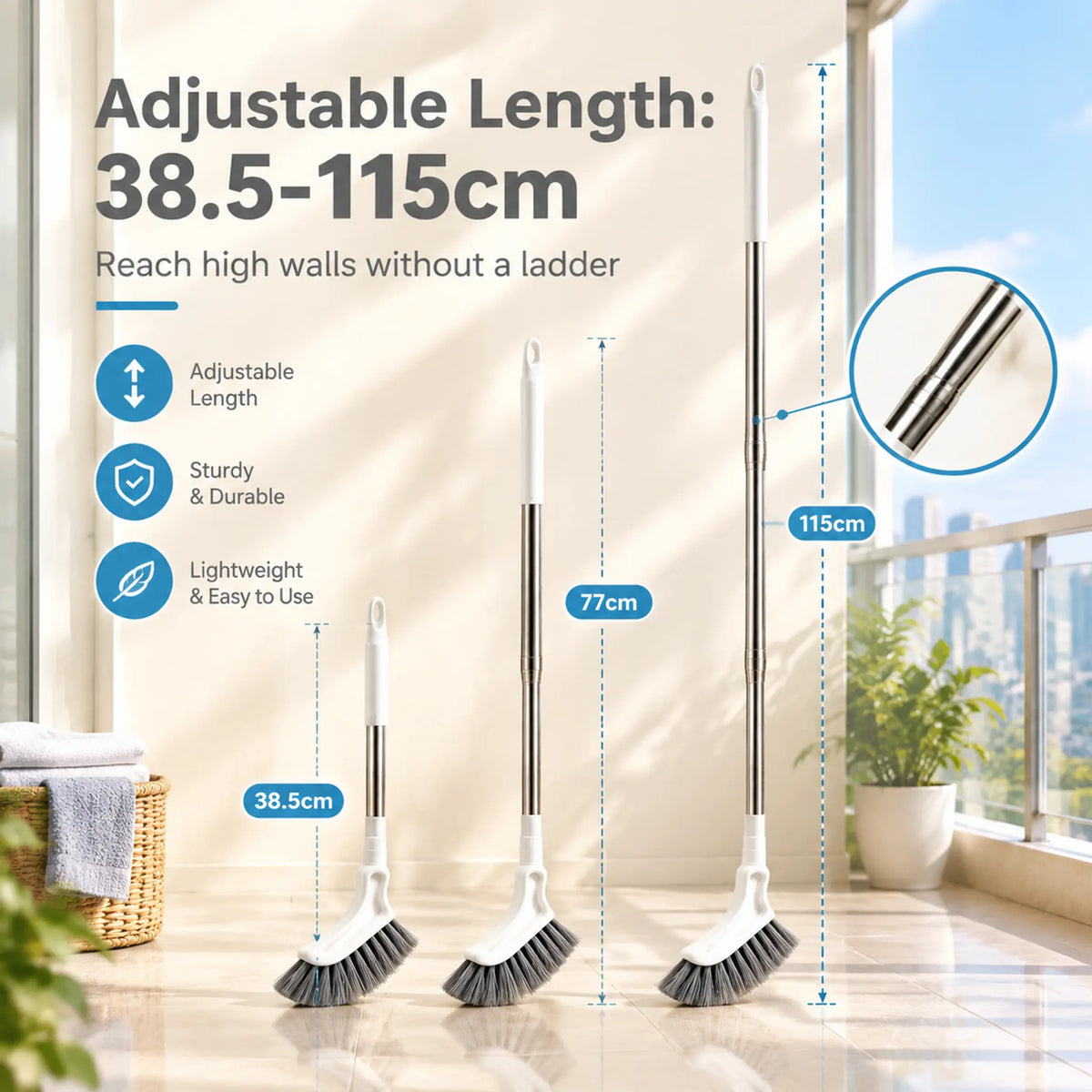 🧹Telescopic Long-Handle Crevice Cleaning Brush for Tight Corners🧽