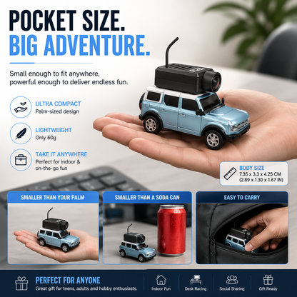 🚙 Mini FPV Camera Car – 720P Live View & Dual Control