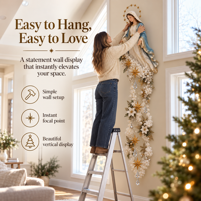 ✨ Blessed Mary Christmas Cloud Trail Wall Light – Faith-Inspired Holiday Decor