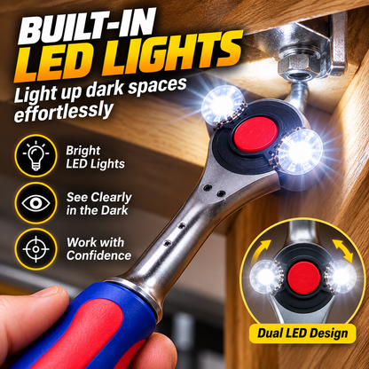🔧🔥 TurboGrip Pro™ – 360° Rotating Universal Ratchet Wrench | One Tool for Every Job! ⚡🛠️