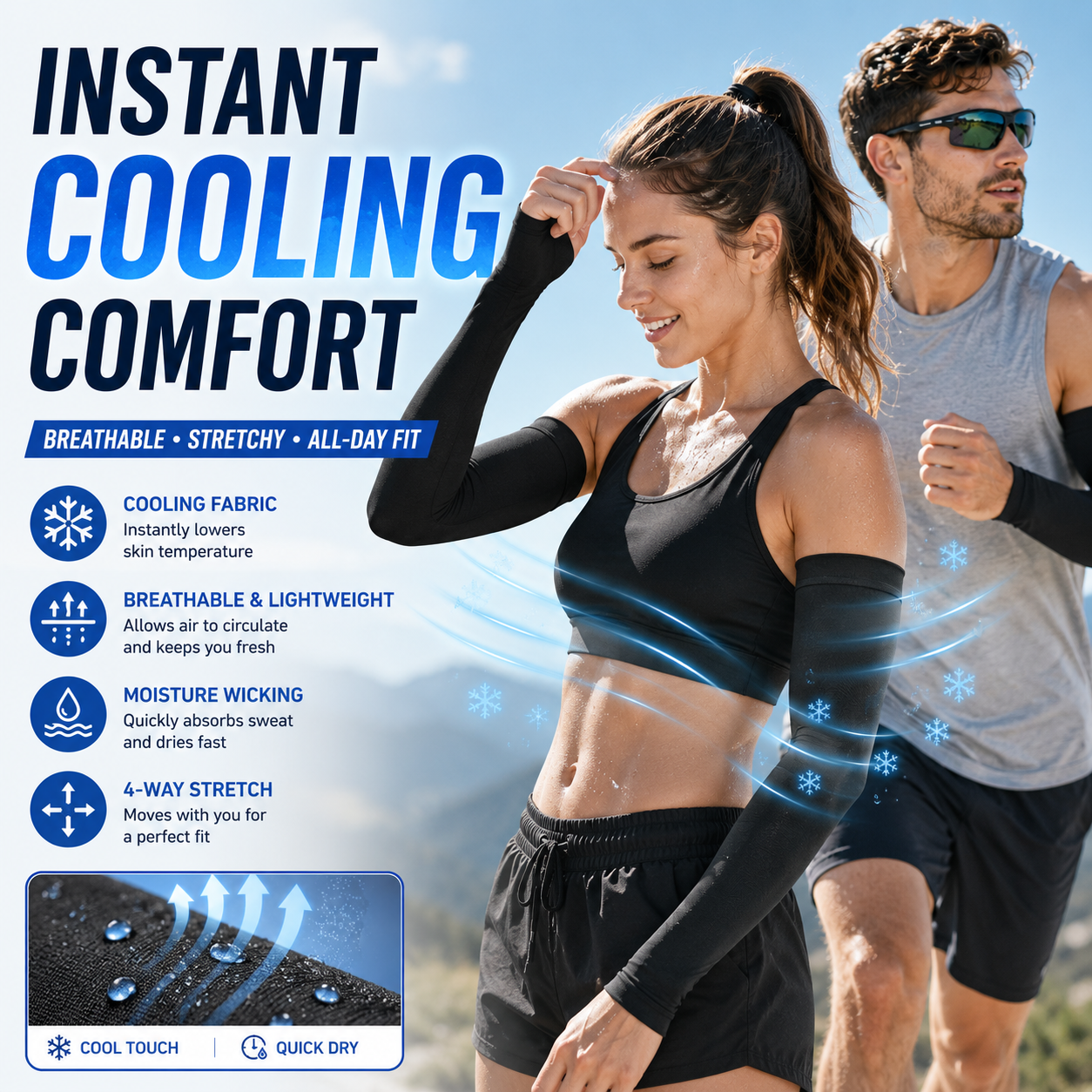 🔥 49% OFF | ☀️ UPF 50+ Cooling Sun Sleeves – Stay Cool & Protected Outdoors