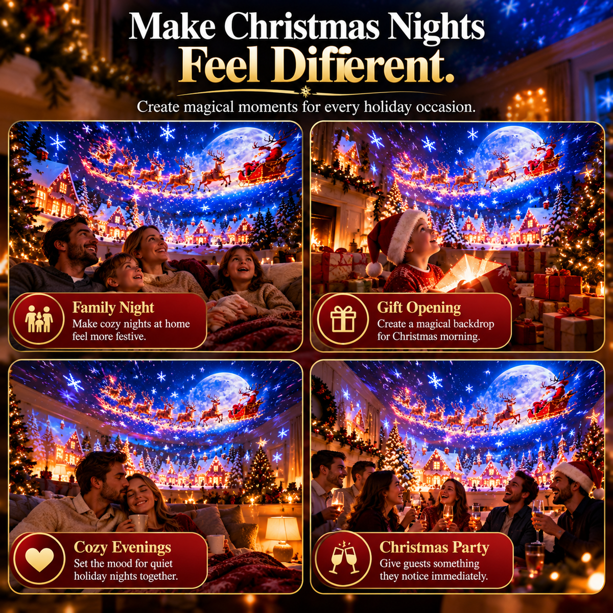 Christmas projector used for family nights gifts cozy evenings and parties