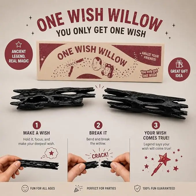 ✨ One Wish Willow – Breakable Mystery Wish Prop With Retro Gift Box