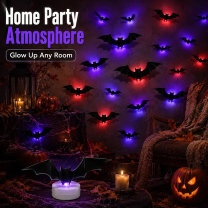 🔥2026 Hot Sale 3D LED Bat Wall Decorations – 12/24/36/48PCS Light-Up Halloween Decor for Walls, Windows & Parties