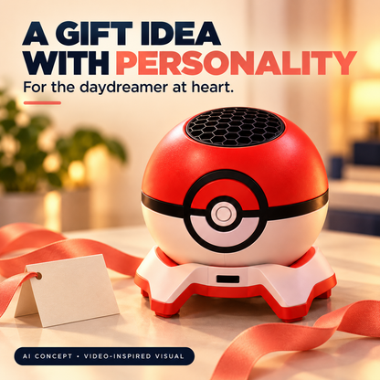 AI concept: gift idea with red and white ball-shaped design