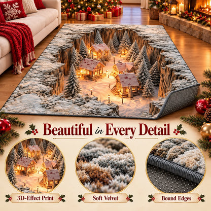 ☘️✨Optical Illusion Christmas Scene Rug | Bring A Hidden Winter Village✨✨