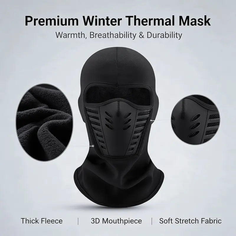 🎗️🌸Unisex Fleece Full Face Balaclava Ski Mask - Windproof, Anti-Haze, Soft Sports & Outdoor Hat