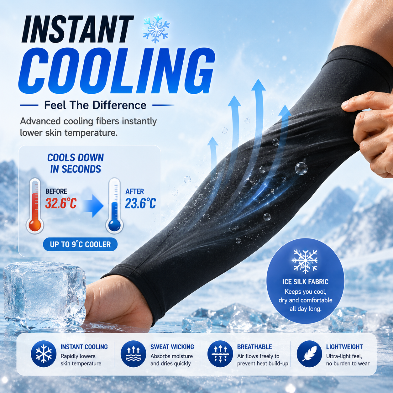 🔥 50% OFF | ☀️ UPF 50+ Cooling Sun Sleeves – Stay Cool & Protected Outdoors