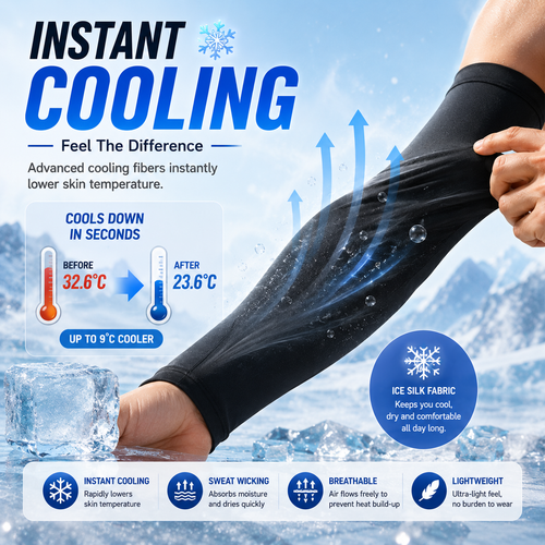 🔥 50% OFF | ☀️ UPF 50+ Cooling Sun Sleeves – Stay Cool & Protected Outdoors