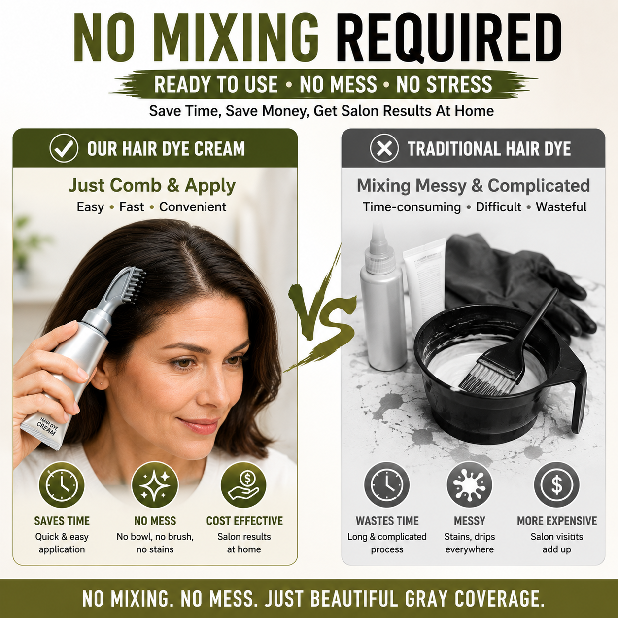 🔥 Limited Time Offer | Instant Gray Coverage Hair Dye Comb for Men & Women
