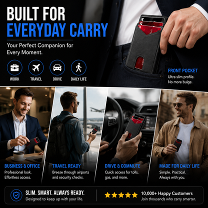 🔐 RFID Blocking Minimalist Pop-Up Wallet | One-Second Card Eject Design & Ultra Slim Pocket Wallet🔥