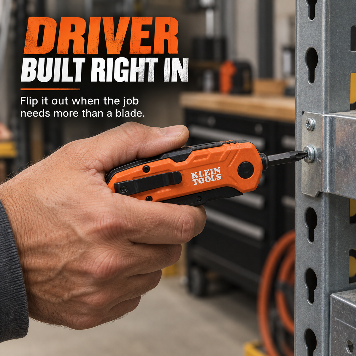 🔧Folding Utility Knife with Built-In Driver – Compact Jobsite Multitool