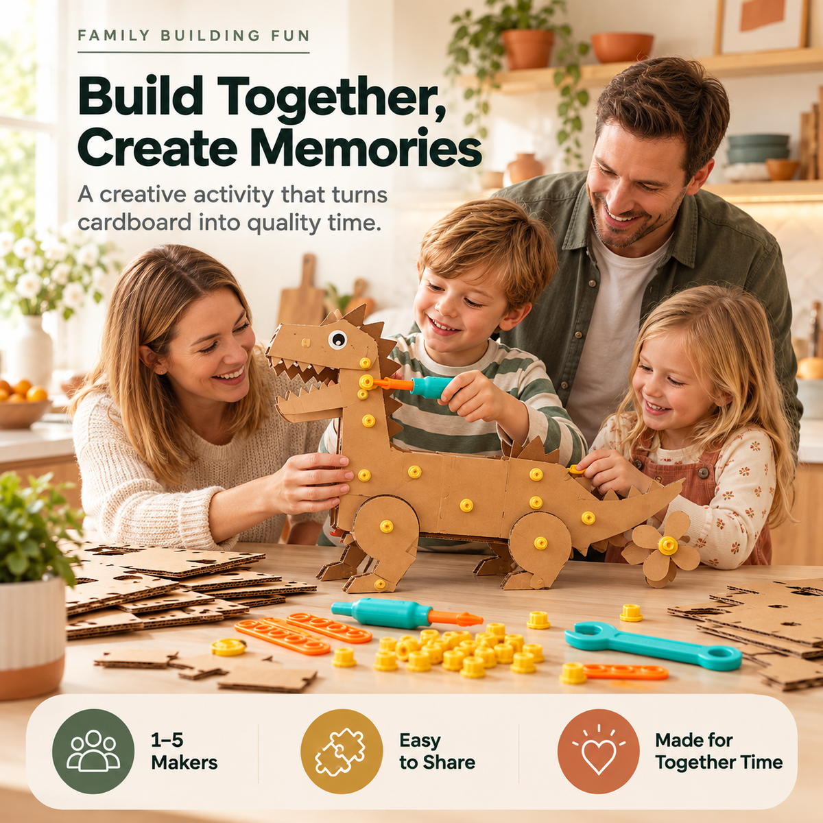 🛠️✨ Kids Cardboard DIY Building Kit 🚀🦖 | Creative STEM Construction Toy 🧠🎨 | Screen-Free Learning & Endless Building Fun 🎁🌟 Ages 3+