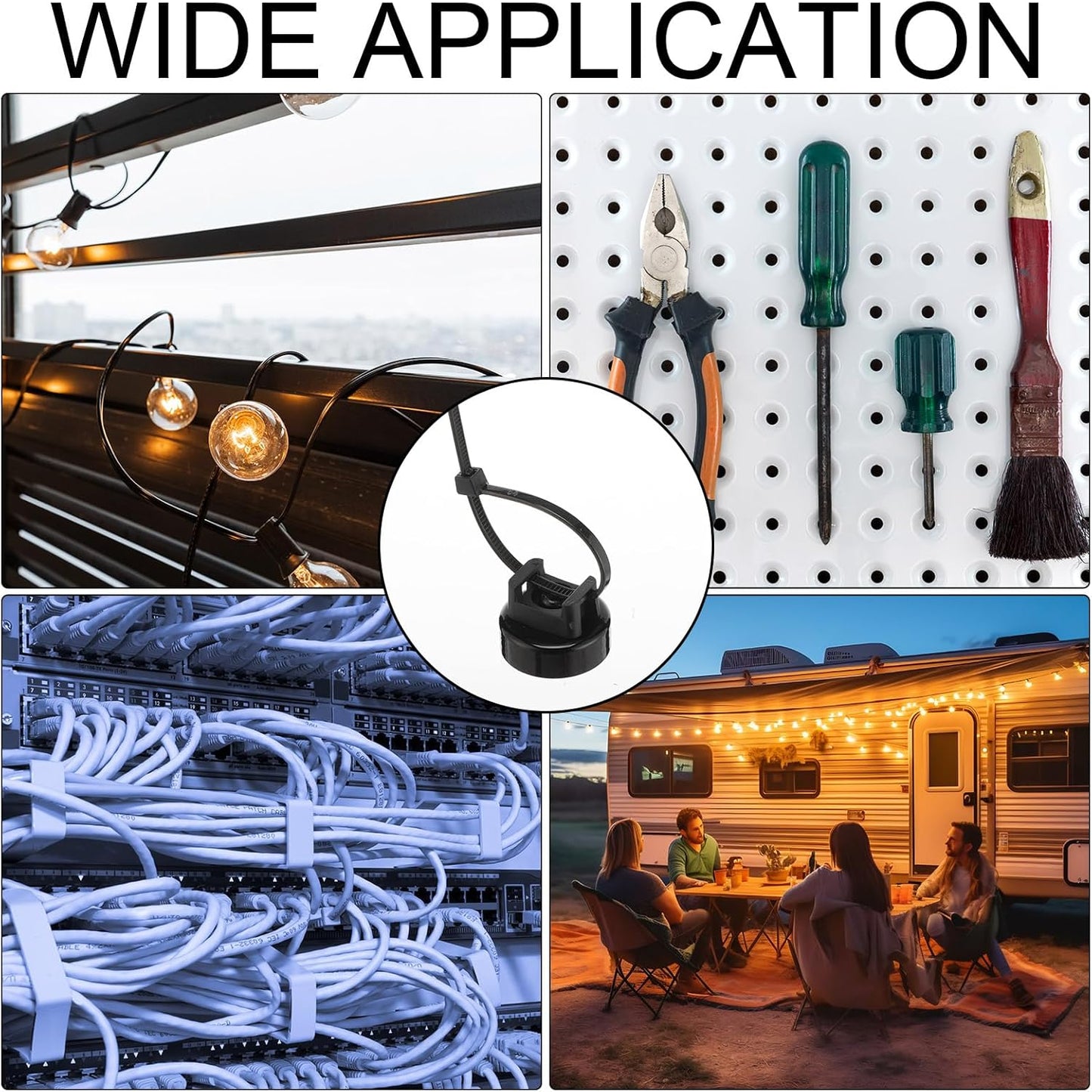 🔥HOT SALE🔥🧲 12 Pack Heavy Duty Magnetic Zip Tie Mounts for Cable Management