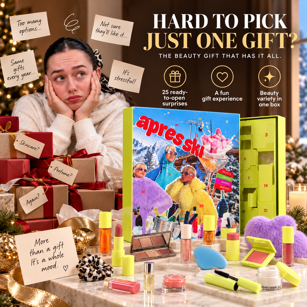 Beauty gift dilemma solved by a 25 day makeup skincare and accessories advent calendar