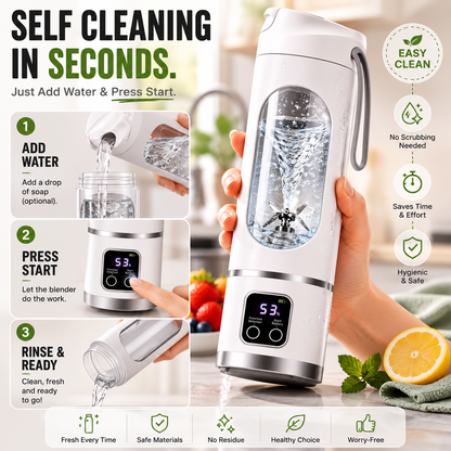 🥤Portable USB Blender with LED Display - Perfect for Smoothies & Juices