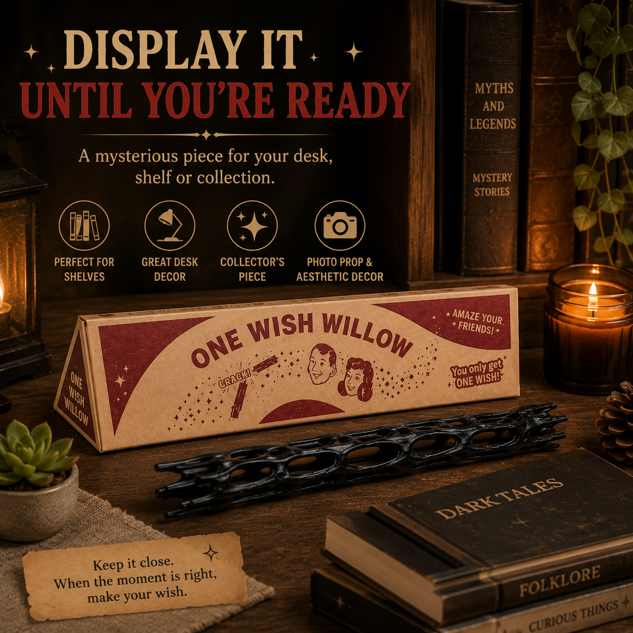 ✨ One Wish Willow – Breakable Mystery Wish Prop With Retro Gift Box