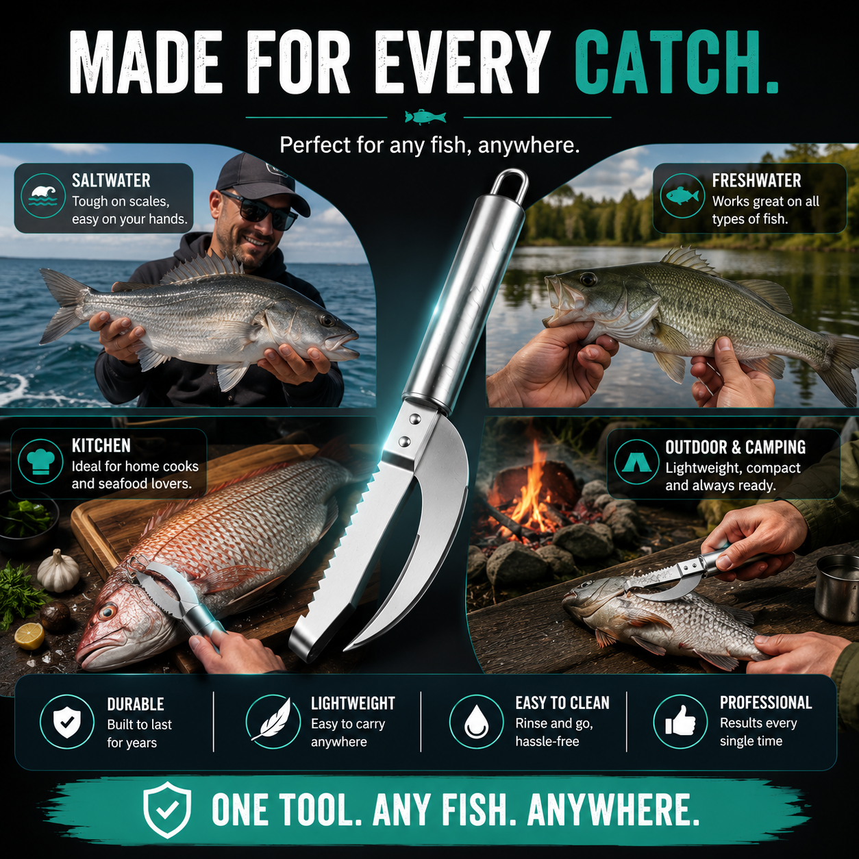 🔥 2026 Hot Sale 3-in-1 Fish Scaler & Cleaning Knife