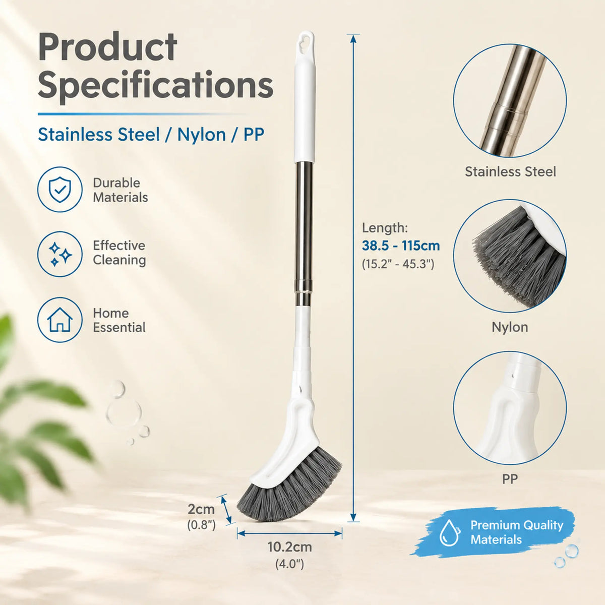 🧹Telescopic Long-Handle Crevice Cleaning Brush for Tight Corners🧽