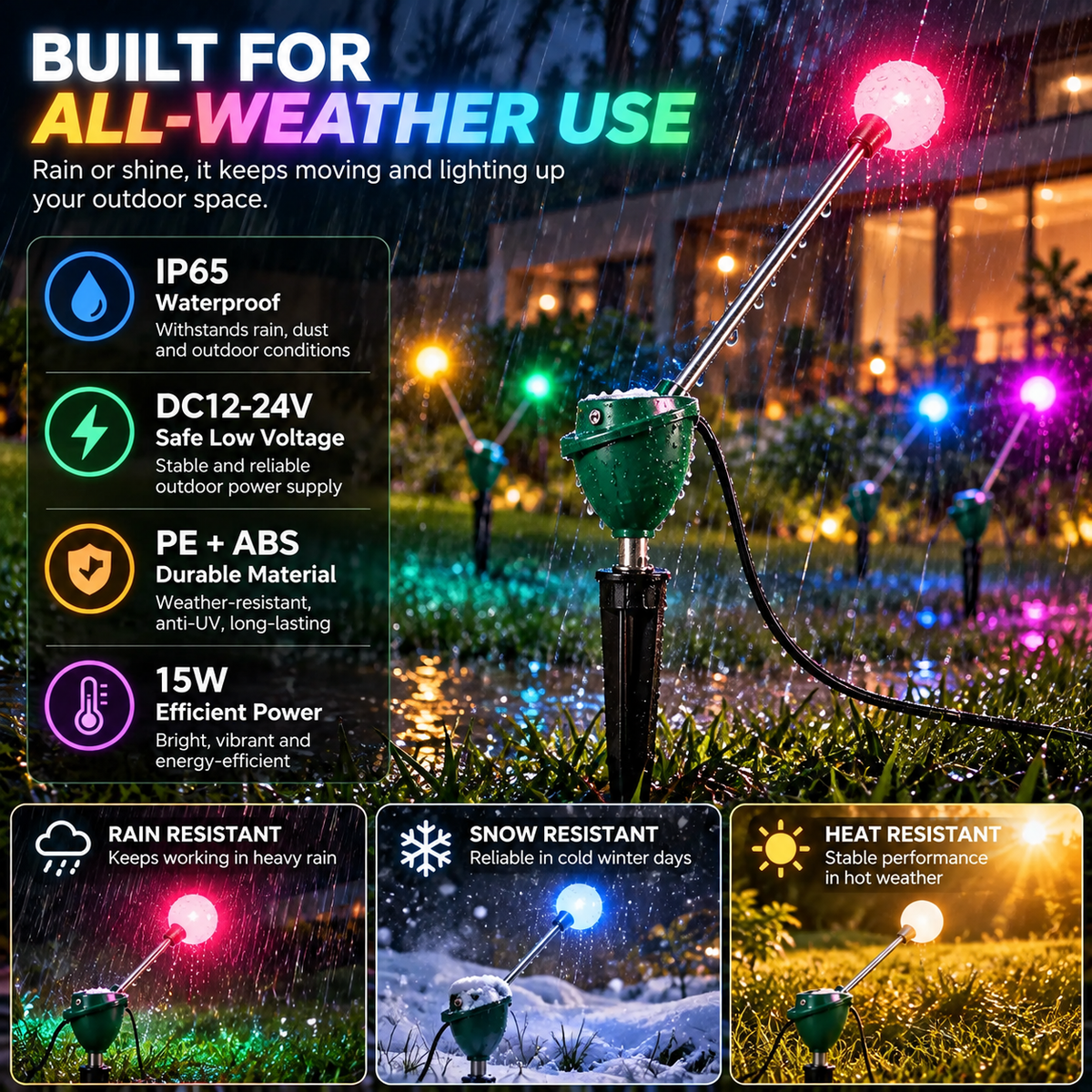 ✨ Swaying Firefly Garden Light – 7-Color Kinetic Outdoor Light for Lawn, Garden & Pathway Decor
