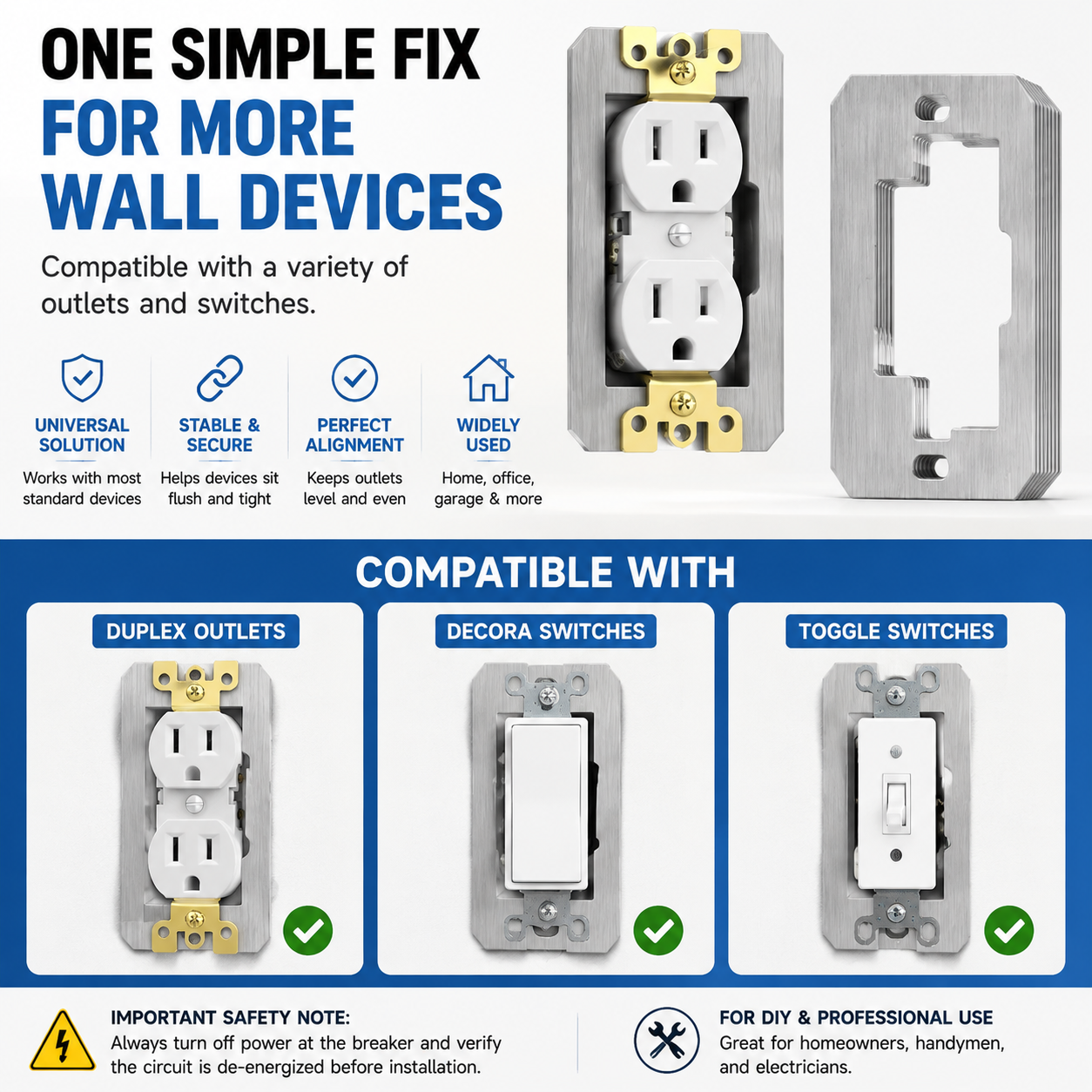 🔌 Outlet Leveling Spacers | Fix Loose & Recessed Outlets For A Flush Finish