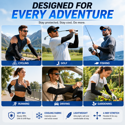 🔥 49% OFF | ☀️ UPF 50+ Cooling Sun Sleeves – Stay Cool & Protected Outdoors