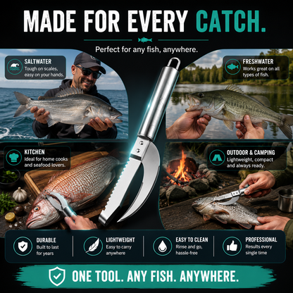 🐟 2026 Hot Sale 3-in-1 Fish Scaler & Cleaning Knife