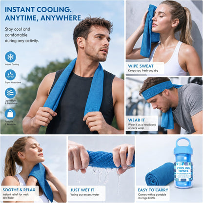 ✨⏰Last Day Buy 1 Get 1 Free❄💦Cold Sweat Towel You Can Use Anywhere, Anytime! Reusable Soft Absorbent Cooling Portable– US Ready!