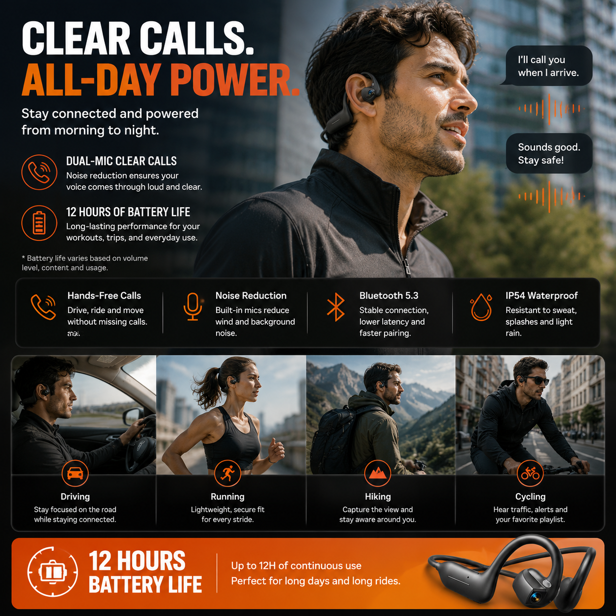 🔥 Smart Open-Ear Camera Headset – Hands-Free POV Recording & Audio