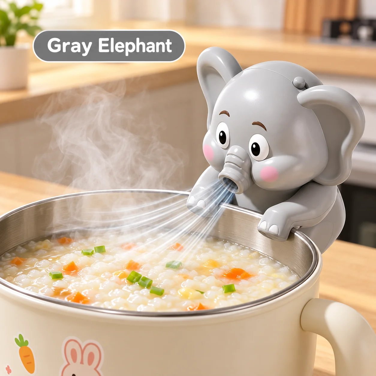 Gray elephant food cooling fan