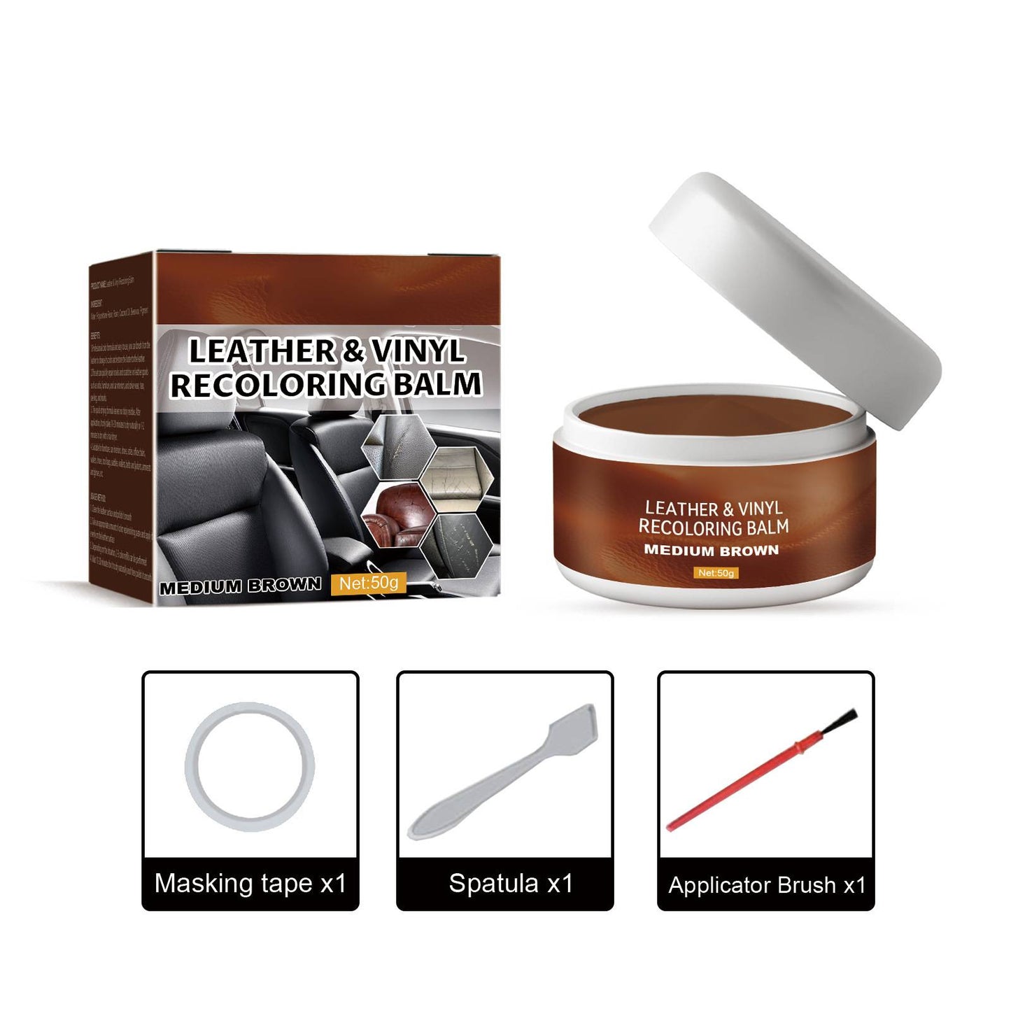 ✨Leather & Vinyl Recoloring Balm Kit – Restore Faded Seats, Sofas & Shoes