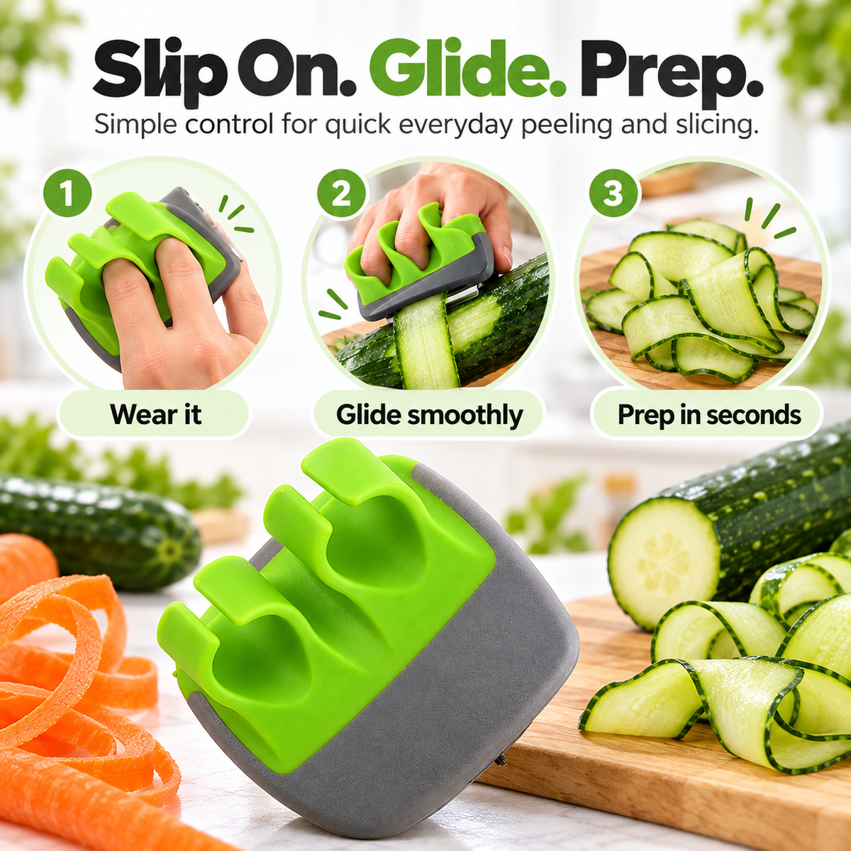 🥒✨ 2-Finger Vegetable Peeler & Slicer 🥕🔪 | Easy-Grip Design 🙌 Quick & Effortless Peeling 🍎🥒 | Compact Kitchen Gadget 👩‍🍳💚