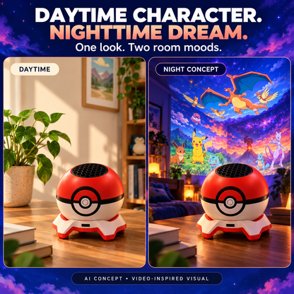 AI concept: daytime and imagined nighttime room moods