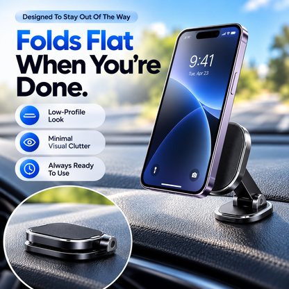 📱🚗 Foldable 360° Magnetic Car Phone Mount – Compact Multi-Angle Holder 🧲