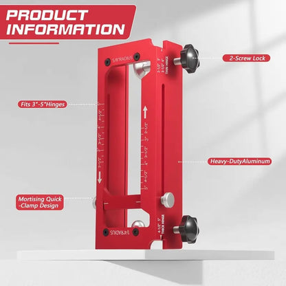 GJANSH Door Hinge Jig - Door Hinge Cut Out Tool for Door & Cabinet Hinges, Adjustable Mortising Template Fits 2.5" to 5" Hinges with 1/4" & 5/8" Radius & Square Corner Tools summerwins