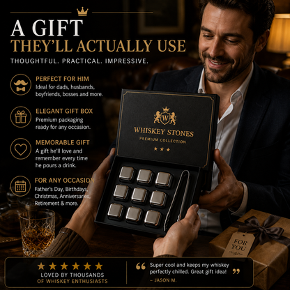 🔥 50% OFF TODAY | Stainless Steel Whiskey Stones – Chill Drinks Without Dilution 🥃