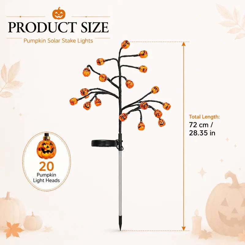 🎃 Pumpkin Solar Stake Lights – Halloween Outdoor Yard Decor🔥