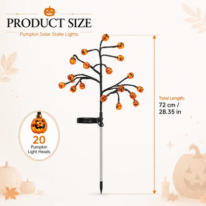 🎃 Pumpkin Solar Stake Lights – Halloween Outdoor Yard Decor🔥