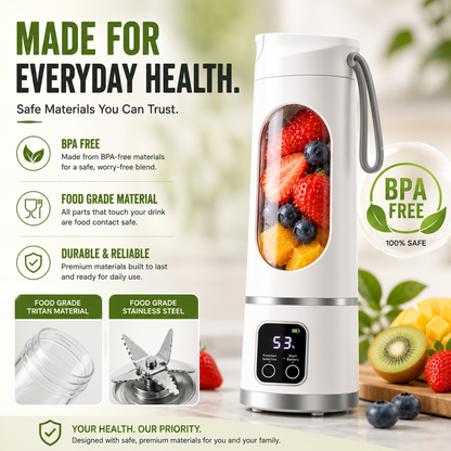 🥤Portable USB Blender with LED Display - Perfect for Smoothies & Juices